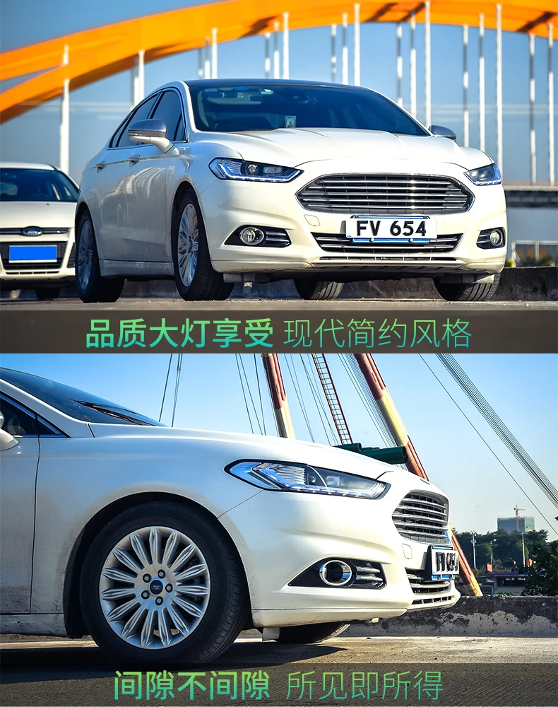 Автомобильный Стайлинг для Ford Mondeo 2013- светодиодный фонарь для нового Fusion Головной фонарь динамический сигнал поворота светодиодный DRL Bi-Xenon HID