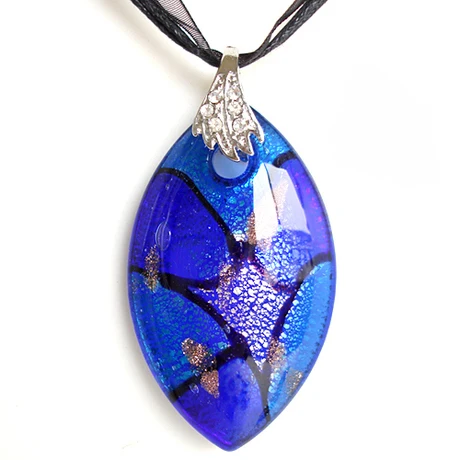 Красная змея муранское стекло Синий Серебряный цвет и другие цвета ожерелье