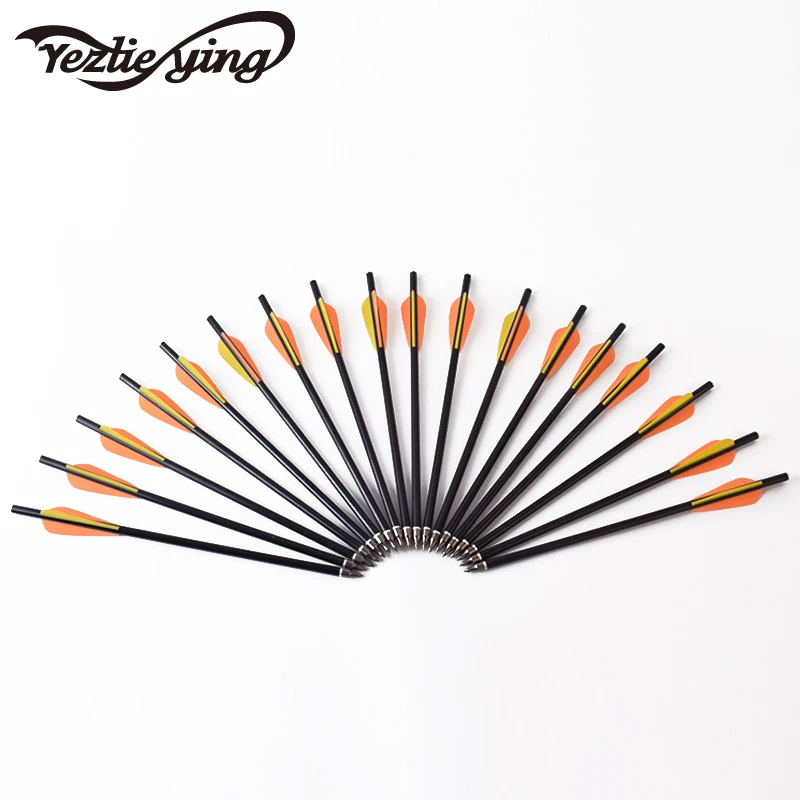 

Archery 12 pcs/lot fiberglass bolt OD 7.8 mm 16 inch arrow 3 TPU flat dawn trap pull hunting archery bow outdoor