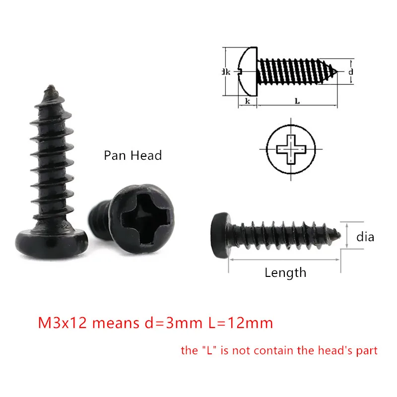 Винты Phillips M1.2/M1.4/M1.7/M2/M2.3/M2.6/M3 * 3/4/5/6/8/10 мм Саморез с потайной плоской/сковородной