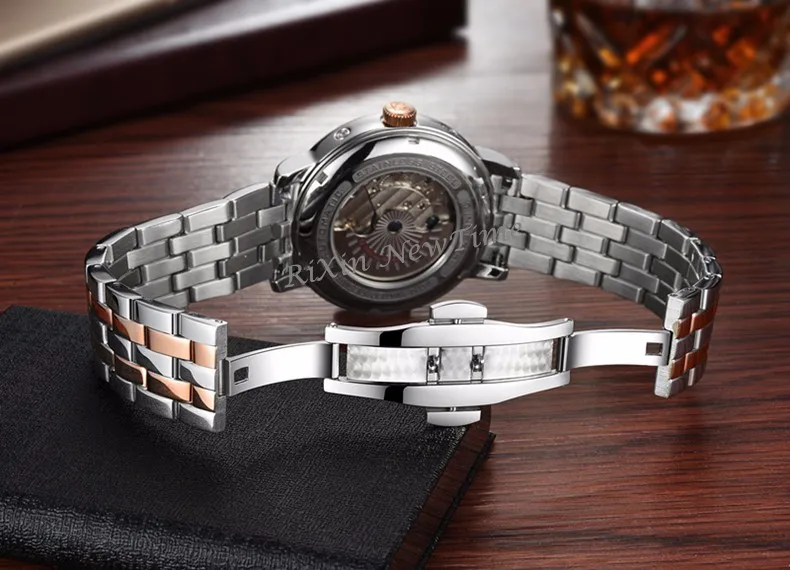 Carnival tourbillon Мужские брендовые автоматические механические часы Роскошные водонепроницаемые часы из натуральной кожи полностью стальные часы homme