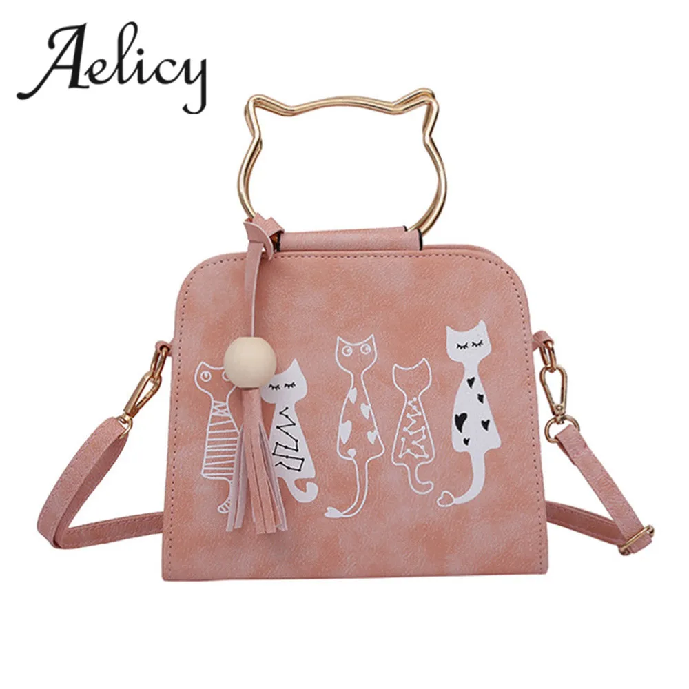 Женская сумка мессенджер Aelicy Animal через плечо с рисунком кота и кролика для женщин