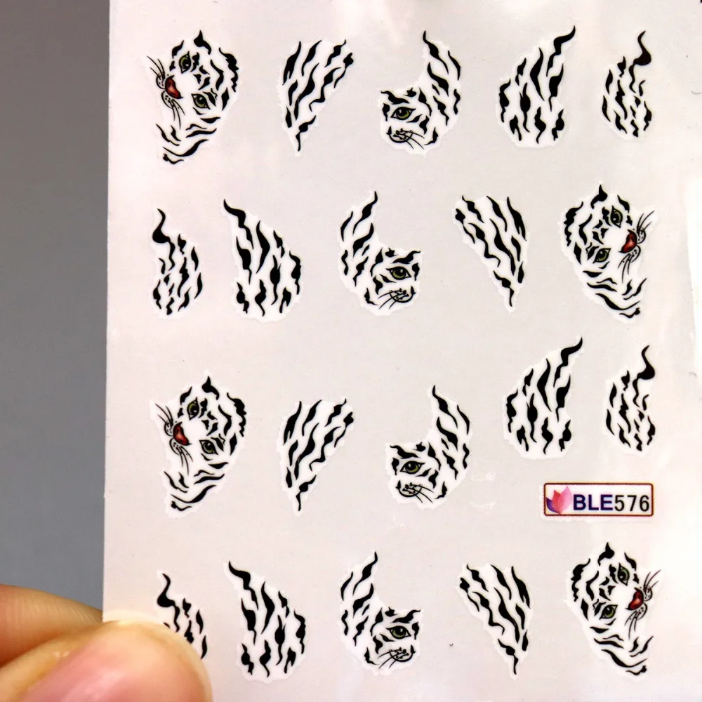 Тигровые накладные ногти с водой Tiger Streifen Nail Art переводная наклейка для воды DIY милые животные дизайн ногтей самоклеящаяся пленка татуировки наклейки для ногтей s