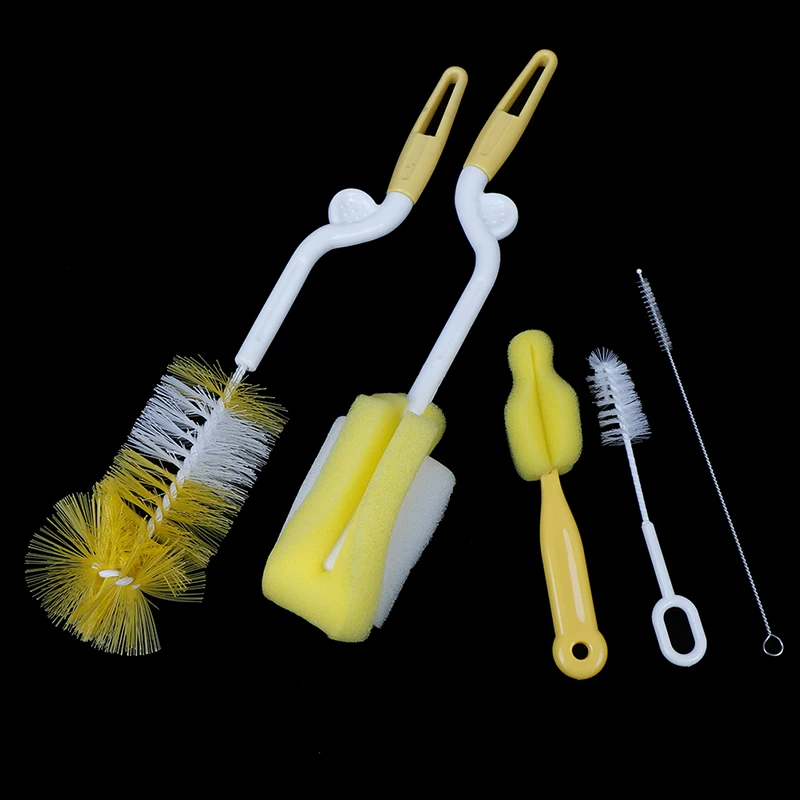 5 шт./компл. губка пластиковая детская бутылочная щетка стеклянная чашка молочная