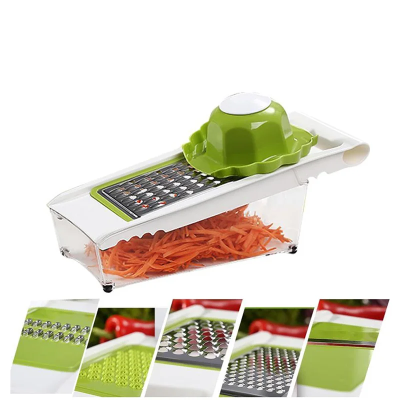 QuickDone многофункциональная мандолина Slicer овощи резак с 5 лезвиями для овощей