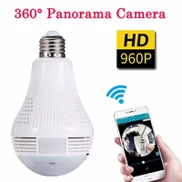 360 degree panorama video camera wifi ip light bulb surveillance cam cctv motion sensor night vision 960p for iphone android