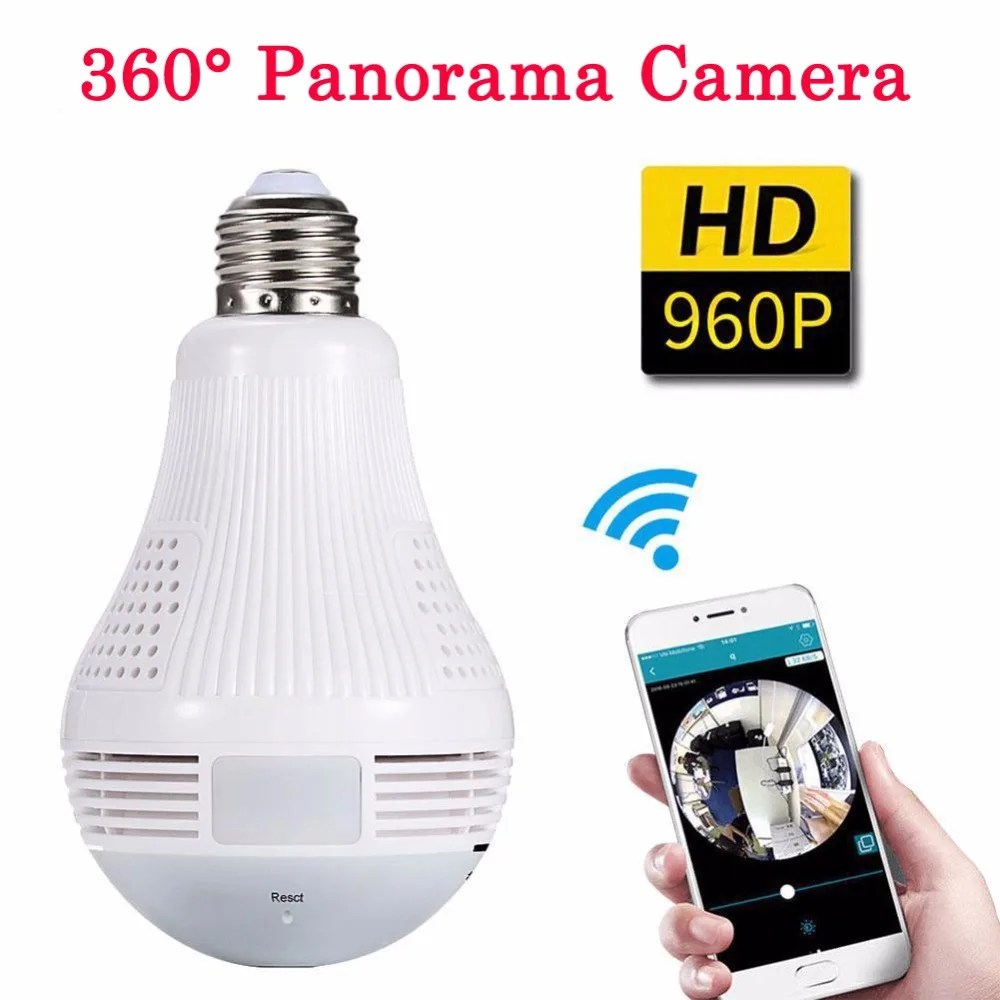 360 градусов панорамная видео камера Wifi IP лампа наблюдения CCTV датчик движения
