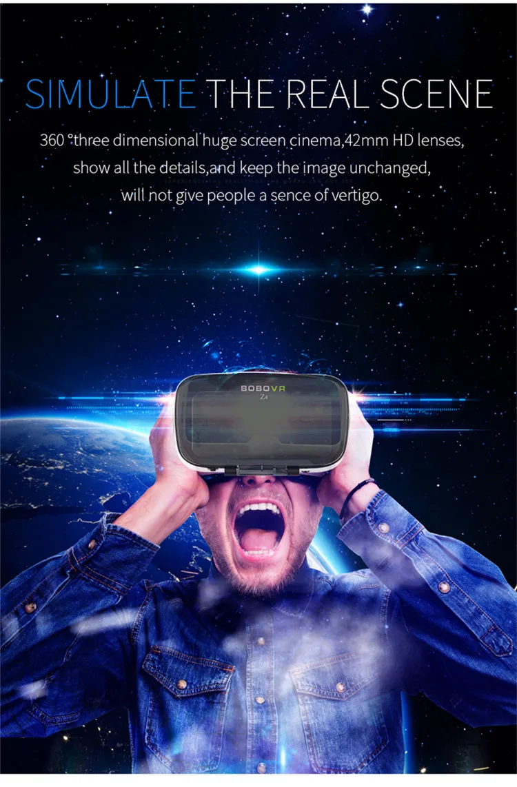 UZQi Bobo VR очки 3D Cardboards шлем виртуальной реальности VR очки стерео коробка гарнитура VR для 4,0-6,0 дюймового смартфона