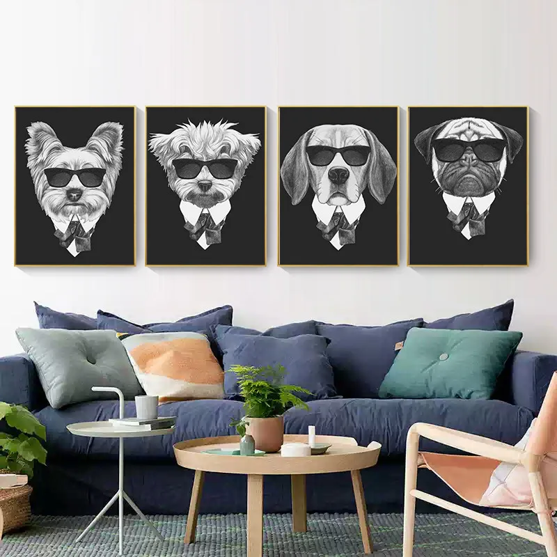 Cartoon Poster Nordic Canvas Painting Mafia Animals Wall Art Picture Home Decor Kid Bedroom Living Room | Дом и сад