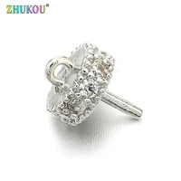 69mm high quality handmade cubic zirconia earring charms pendants diy jewelry findings hole 1mm model vd325