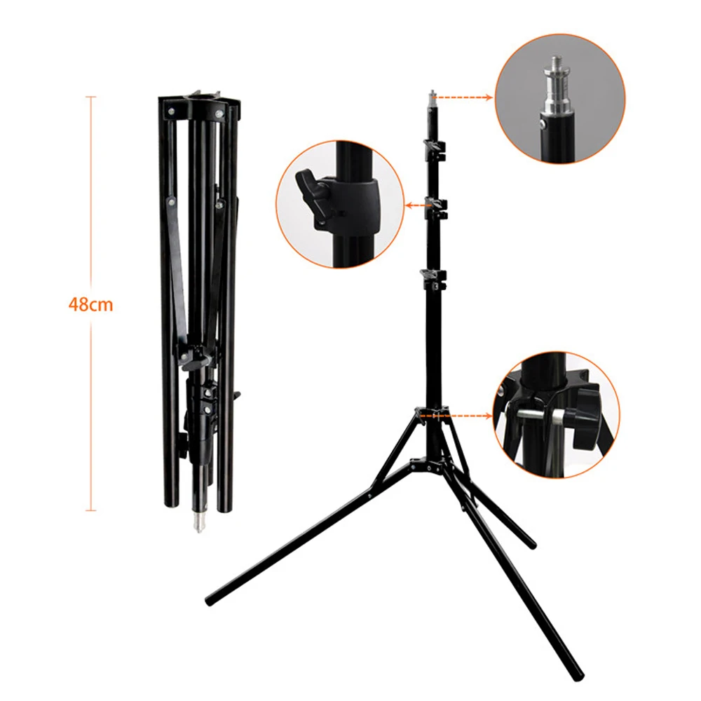 Складной штатив стойка с 1/4 винтом для светодиодного кольцевого зонта софтбокс