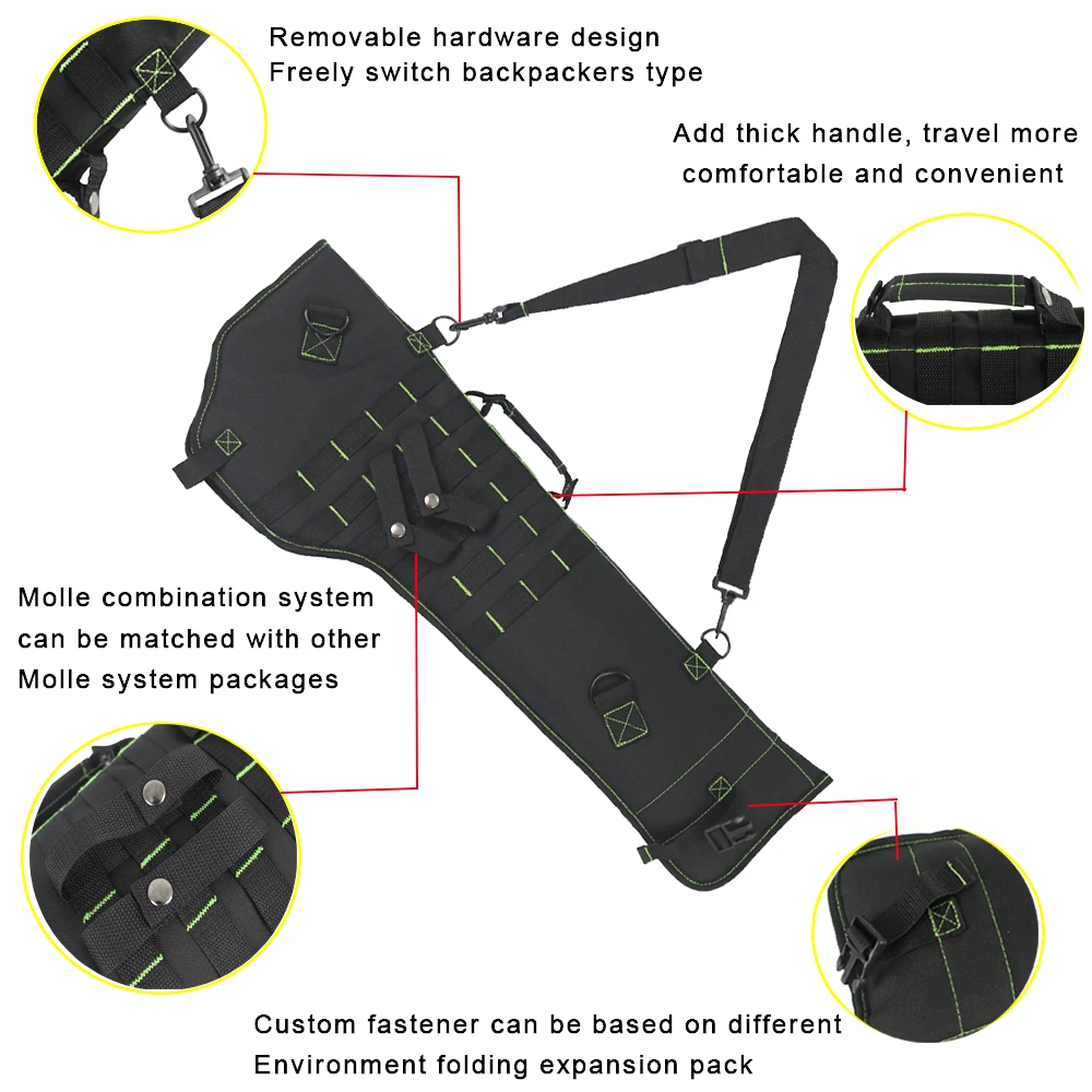 29 inch Tactical MOLLE Rifle Gun Scabbard Pouch with Padded Shoulder Strap Airsoft Combat Hunting Shot gun Bag Holster Backpack | Спорт и