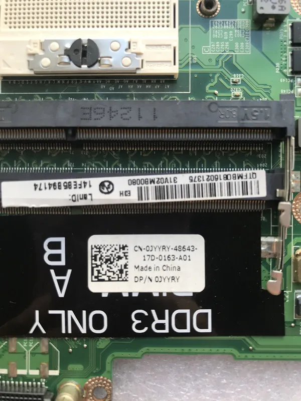 Для ноутбука DELL Insprion 14R N4110 материнская плата HM67 CN 0JYYRY DA0V02MB6E1 системная Тест