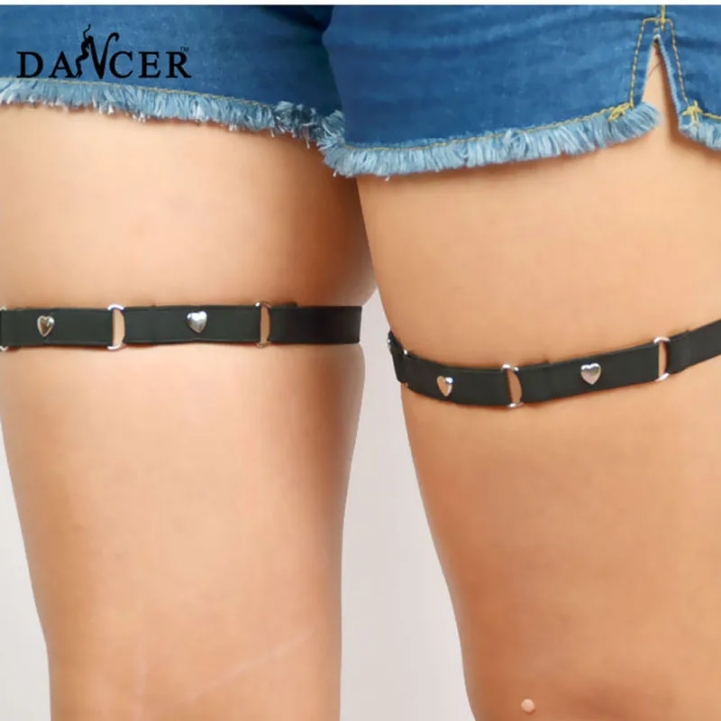 Портупея для ног JLX. в стиле Харадзюку черная с заклепками винтажная P0010