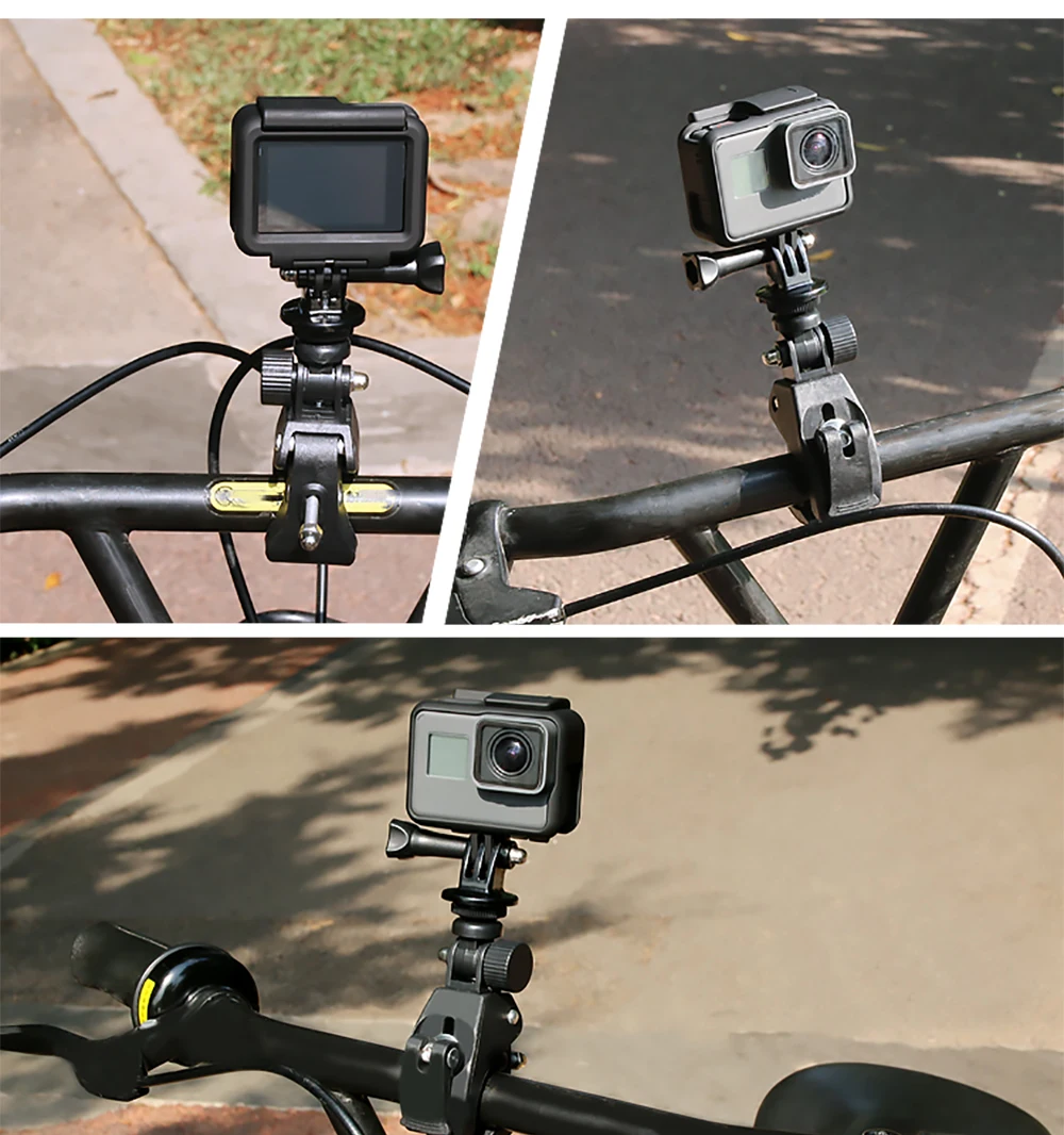 Bicycle Camera Mount 360 Rotation Stand Tripod Adapter For GoPro Cameras Motorcycle Mountain Bike Handlebar Camera Holder