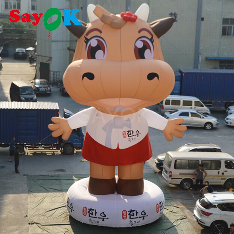 

10m Giant Advertising Inflatable Cow Inflatable Bull Inflatable Cartoon Model for Promotion (can choose with lights or not)