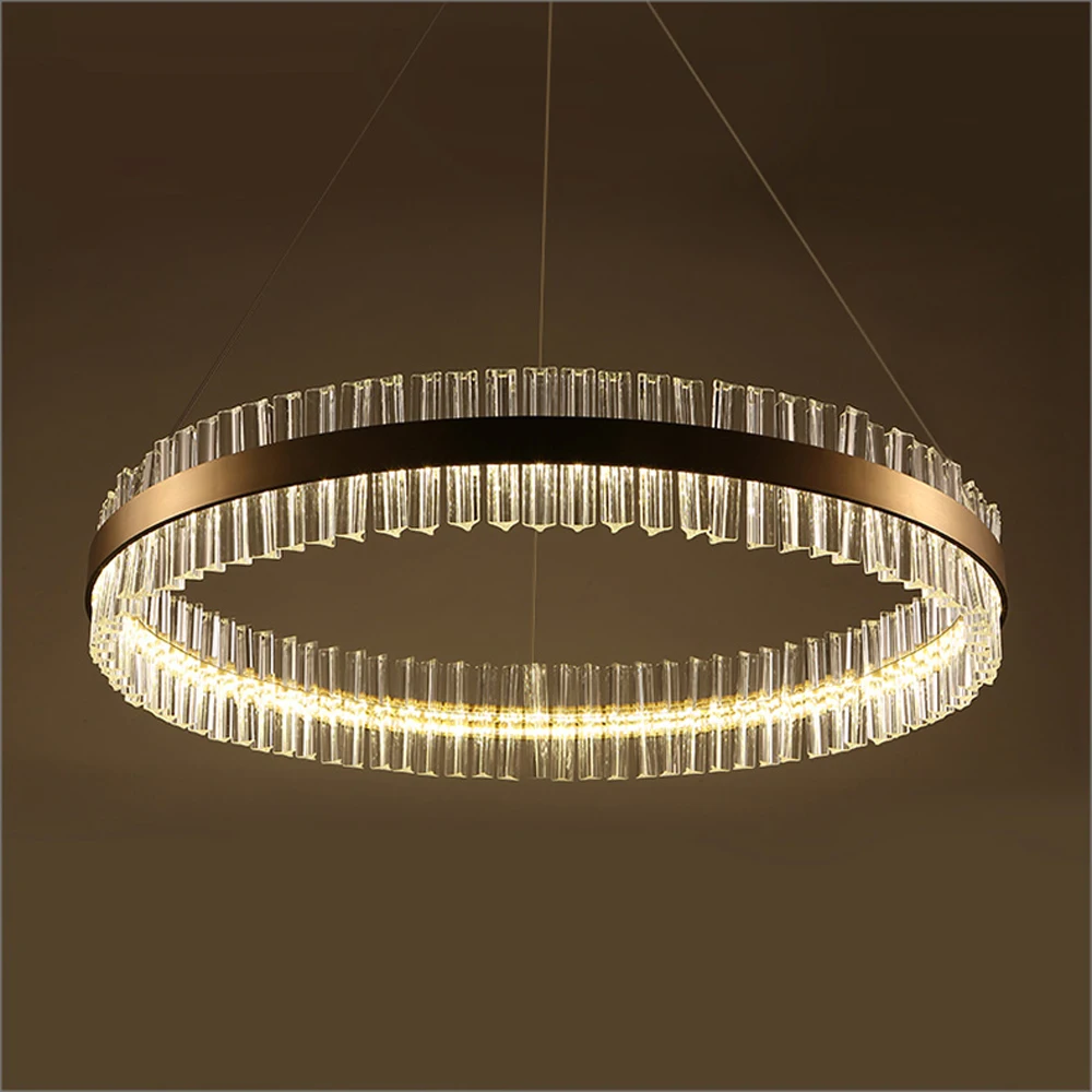 LED постмодерн из нержавеющей стали хрустальное кольцо золото прозрачный блеск