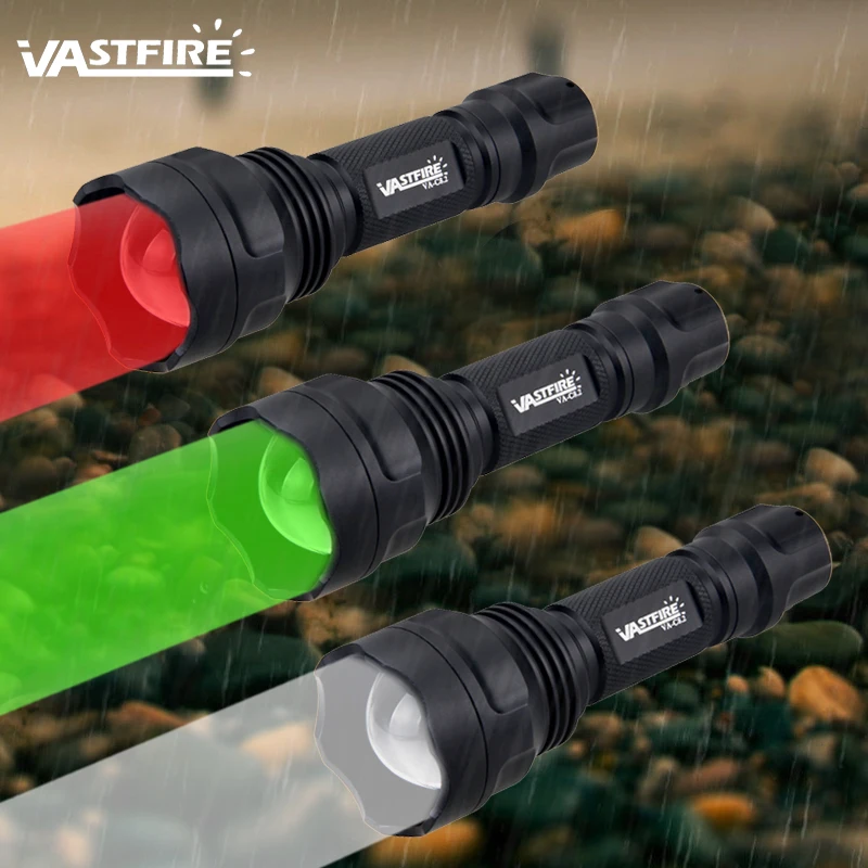 

C8 1 Mode Zoomable LED Hunting Weapon Lights Green/Red/White Light can choose Tactical Waterproof for 18650