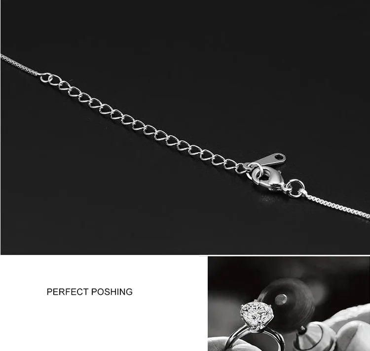 Кристалл от Swarovski ожерелье с подвесками-кубиками для женщин Серебряный цвет коробка цепь ослепительные маленькие простые ожерелья Collier Femme