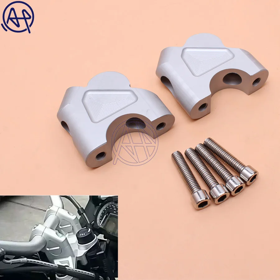 For BMW R1200GS LC 13-17 R1200 GS Adventure ADV 2014-2017 R 1200 Silver Handle Bar Clamp Raised Extend Handlebar Mount Riser | Автомобили