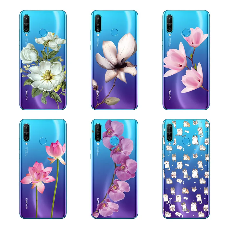 Чехол для huawei P30 lite силиконовый чехол задней панели из мягкого ТПУ с рисунком