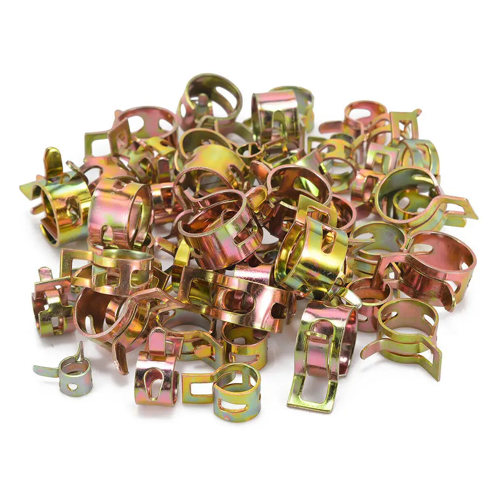 

60/80/100pcs Spring Clip Set Water Pipe Fuel Hose Air Tube Clamp Fastener 5/6/7/8/9/10/12/14mm elastic clamp