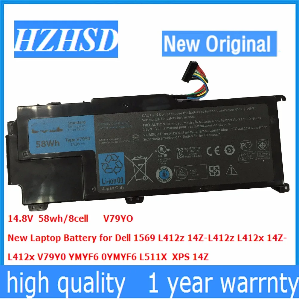 Оригинальный новый аккумулятор V79Y0 14 8 в 58 Вт/ч для ноутбука Dell XPS 14z Series 14Z-L412X 14Z-L412Z