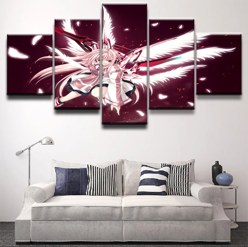 5 панелей Холст Искусство мультфильм Ангел Девушки анимация плакаты постеры на