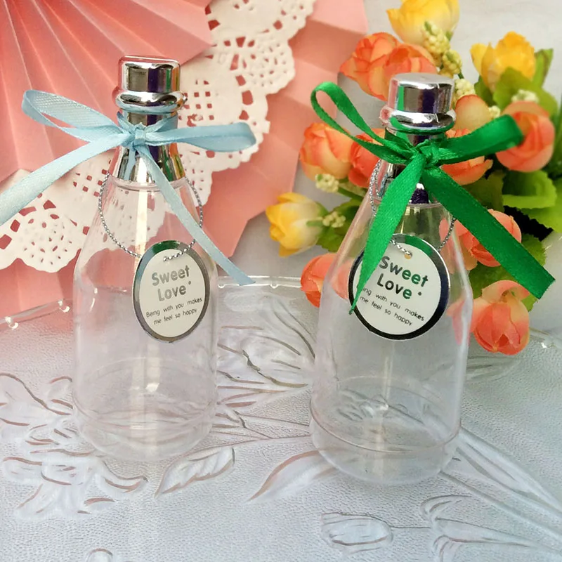 Бутылка для шампанского прозрачная пластиковая коробка конфет с лентой