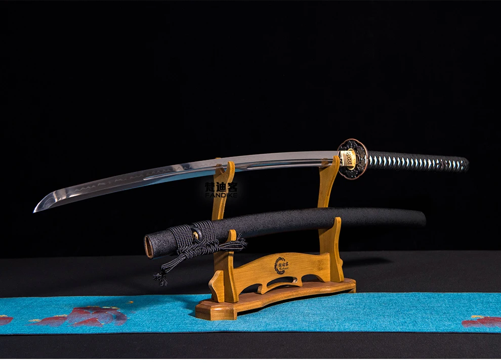 T10 High Carbon Steel Japanese Sword KATANA Full Tang Clay Tempered Blade Sharp Tempered Japanese Katana Samurai Sword Sharp Bla