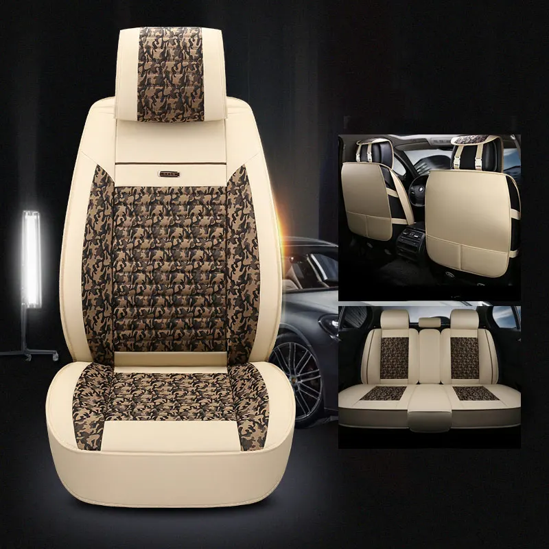 beige Чехлы на сиденья автомобиля чехлы на сиденья протектор для Kia Borrego cadenza carens carnival ceed cerato 2 forte - Название цвета: beige