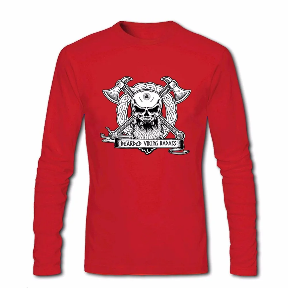 Хип-хоп бородатый Викинг задира Мужская футболка pp одежда Хлопок Crewneck рукавом