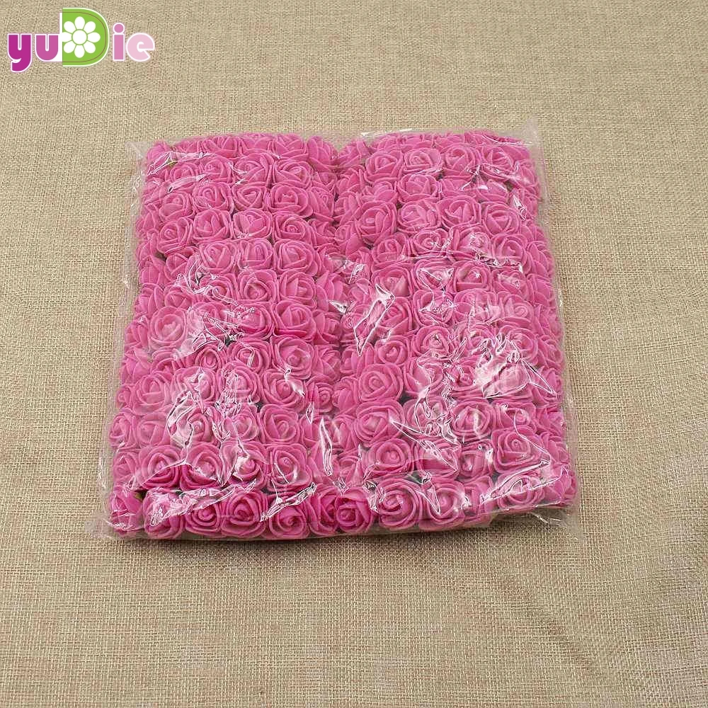 rose Red 2 см поддельные мини-розы из пенопласта искусственные цветы для свадьбы Diy цветок украшение год День Святого Валентина подарок Роза - Цвет: rose Red