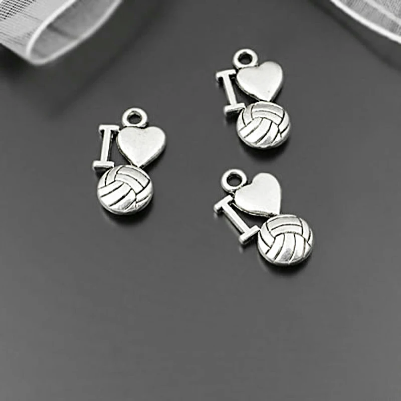 27973), 50 шт в наборе, 13x9 мм античная Серебристые Кулоны из сплава цинка с надписью «I Love Вязание подвески, сделай сам, ювелирное изделие, аксессуары Findings
