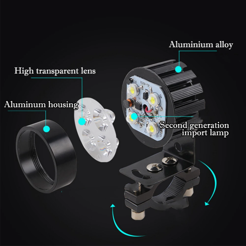 20 Вт мотоциклетная противотуманная фара для вождения IP67 водонепроницаемая 4x4