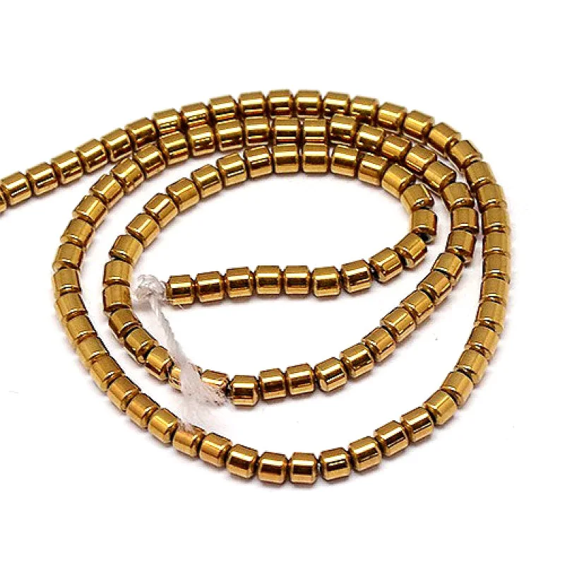 Гальванические немагнитные нитки из гематита колонна класса AAAA золотое покрытие