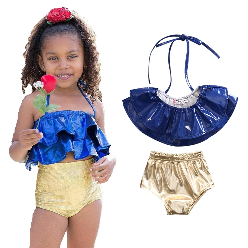 Для маленьких девочек комплект из двух предметов многослойное купальник для