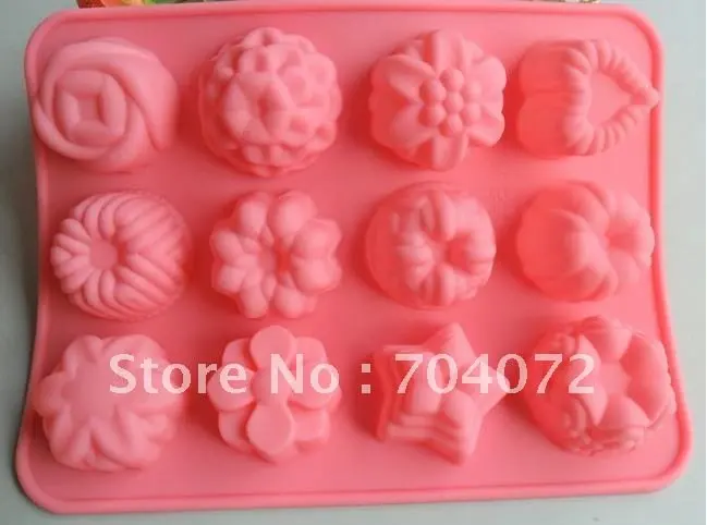 free shipping 1pc Flower shape Muffin case Candy Jelly Ice cake Silicone Mould Mold Baking Pan Tray|mould picture|moulding solutionstray tables with