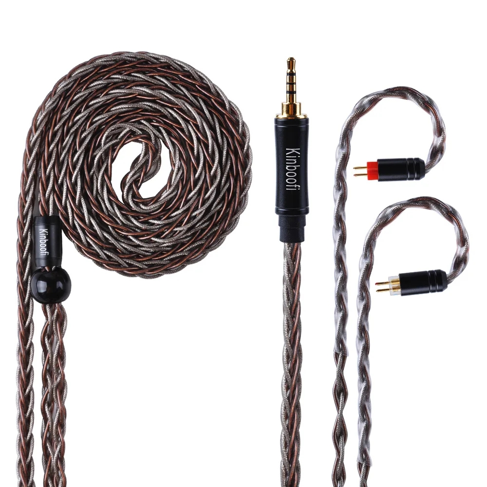 Kinboofi 8 Core Silver and Copper Upgraded Cable 2.5/3.5/4.4mm Balanced Cable With MMCX/2pin Connector For HQ5 HQ6 ZS10 ZS6 ES4