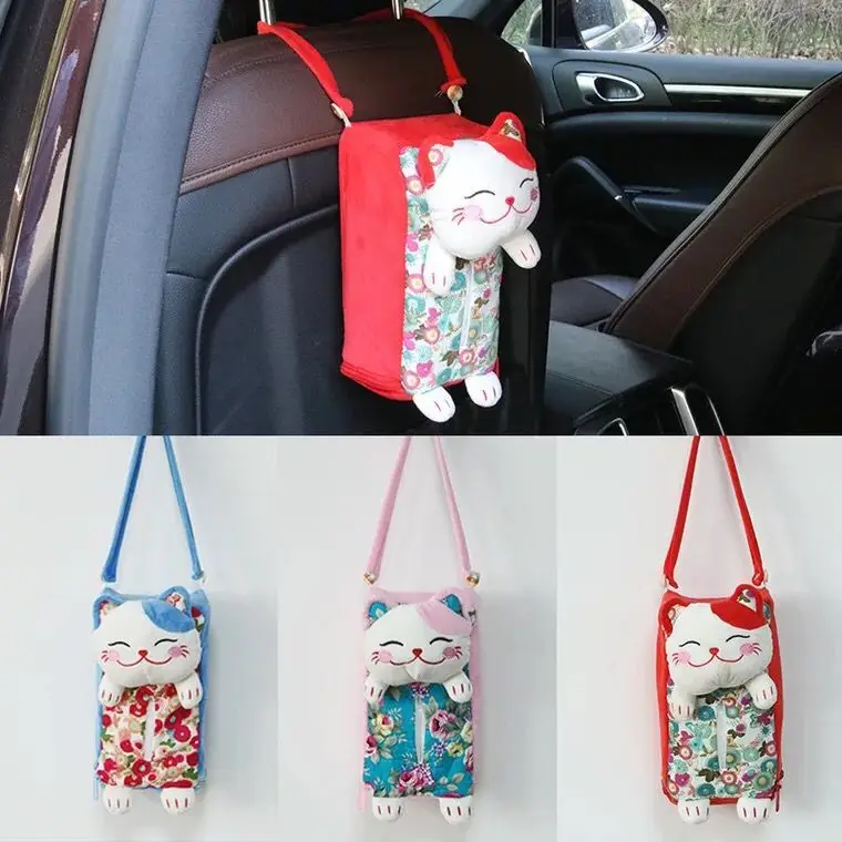 1 шт. многофункциональная подвесная коробка из ткани для автомобиля Lucky Cat