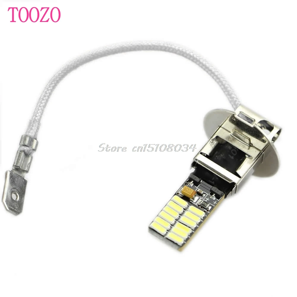 24-SMD-4014 H3 6500K HID ксенон белый светодиодный лампы для противотуманных фар