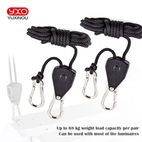 useful adjustable 1 pair 2 pcs 18 rope ratchet lights lifters reflector led grow light hangers zinc alloy hook plastic pulley