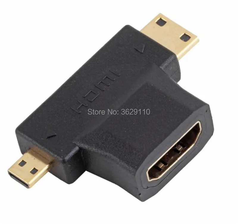 Высококачественный позолоченный кабель 3 в 1 1080P 4 Micro HDMI / Mini штекер гнездо
