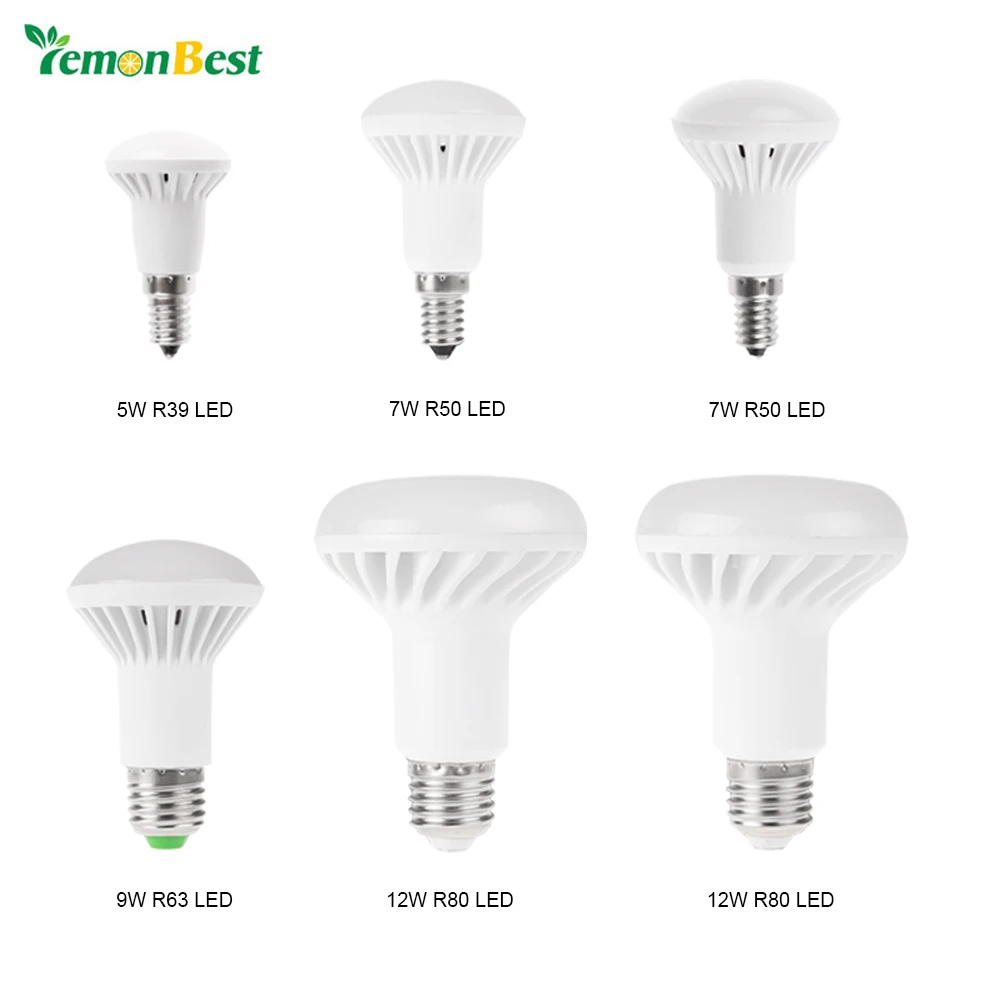 

Lemonbest SMD5730 LED Bulb E14 E27 R39 R50 R63 R80 5W 7W 9W 12W LED Bulb Warm White&Cold White Light Lamp AC 85-265V