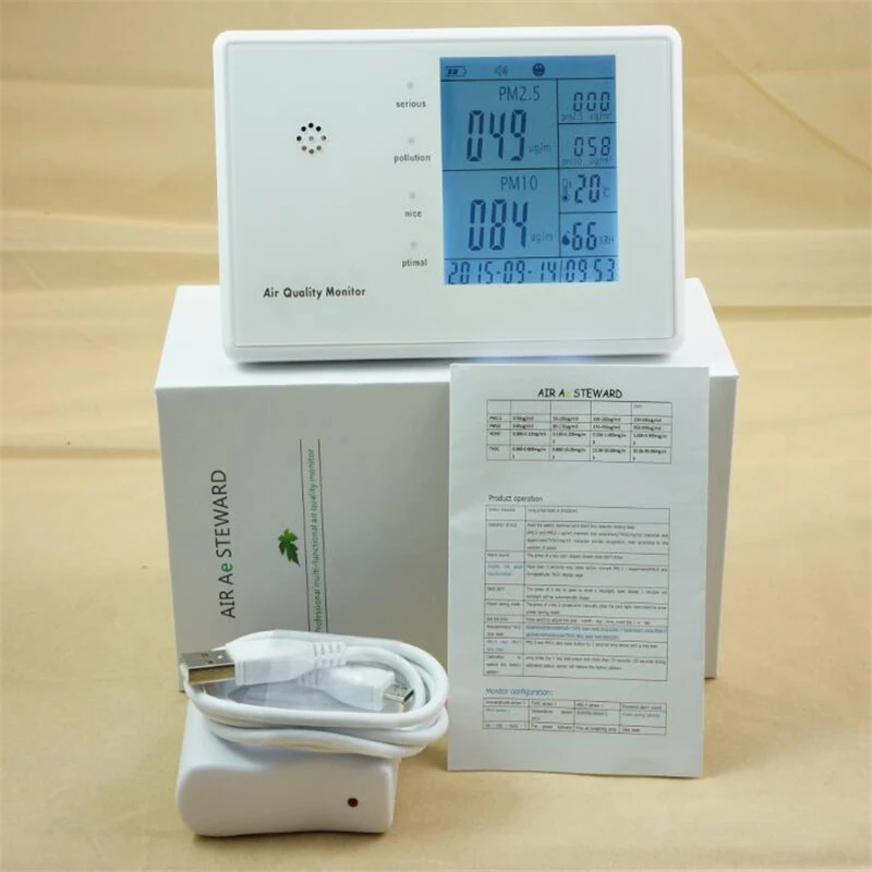 Pm2.5 контроль качества воздуха счетчик частиц пыли без радона детектор утечки