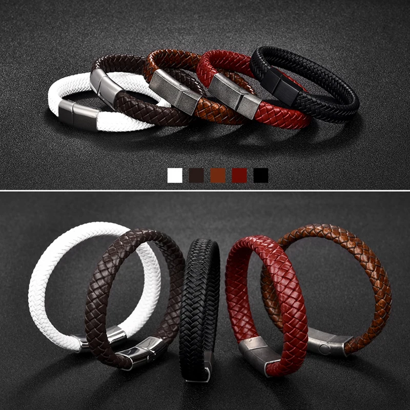 

Wholesale 12x6mm Genuine Leather Cord For DIY Men Bracelet Jewelry Making Flat Braid Cord Accessories Findings Handmade Gift