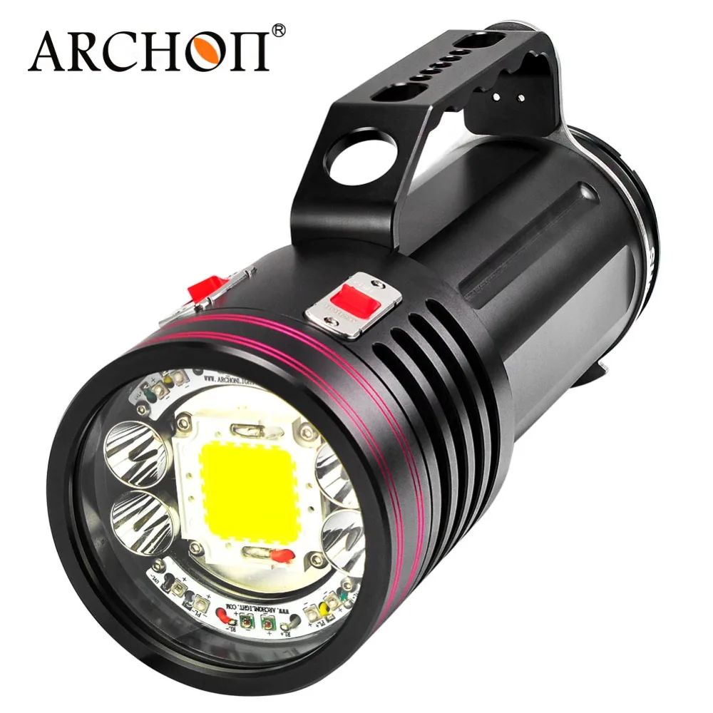 melhor Archon Dg150w Wg156w Lanterna De Mergulho 10000lm Recarregável Luz Fotografia Subaquática Tocha Com Bateria
