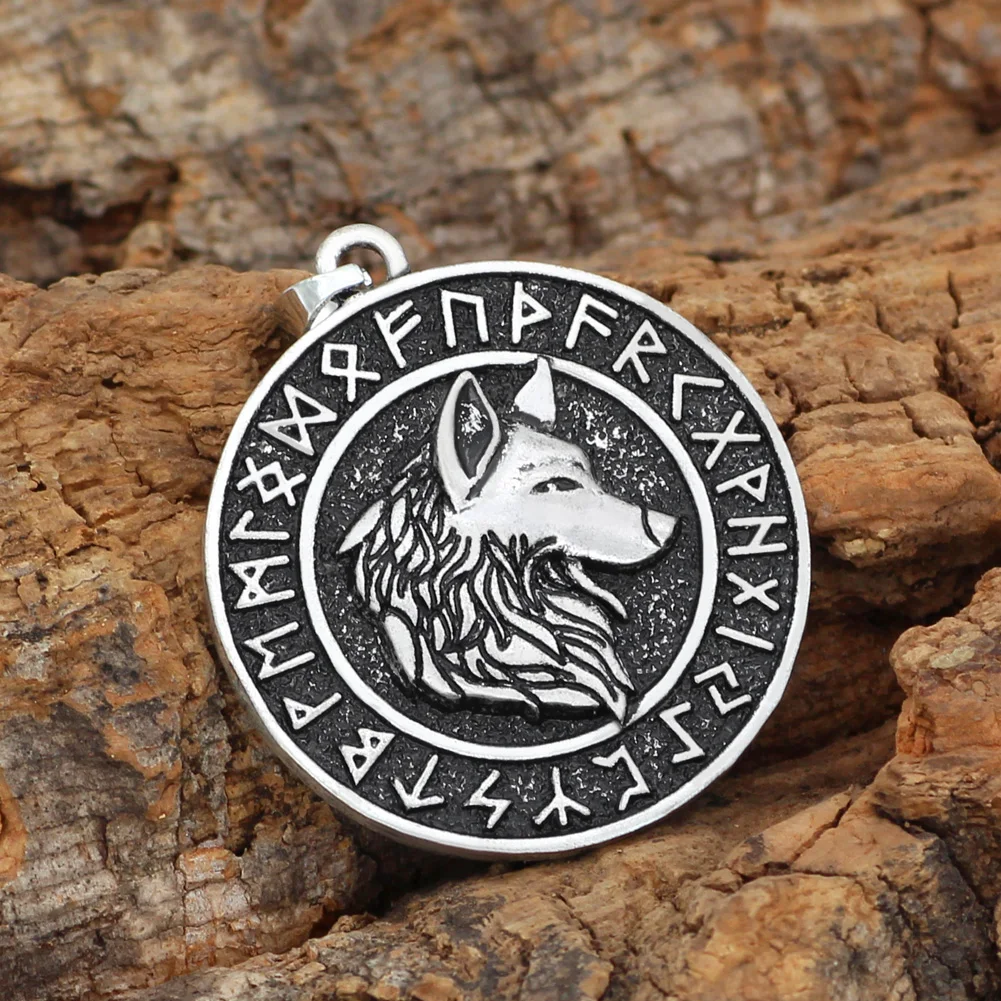 Скандинавский Викинг odin wolf Geri and Freki rune ожерелье с подвеской в форме руны