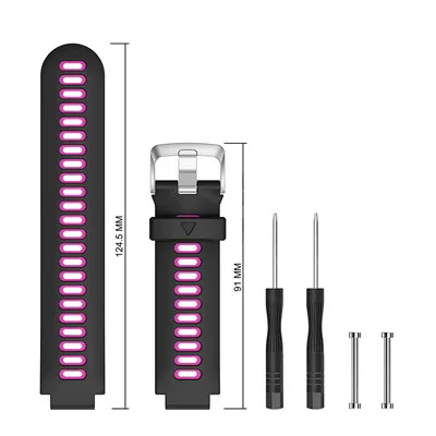 Силиконовый ремешок для часов Garmin Forerunner 735, сменный ремешок для наручных часов, браслет для Garmin Forerunner 220 230 235 620 - Цвет ремешка: Black rose