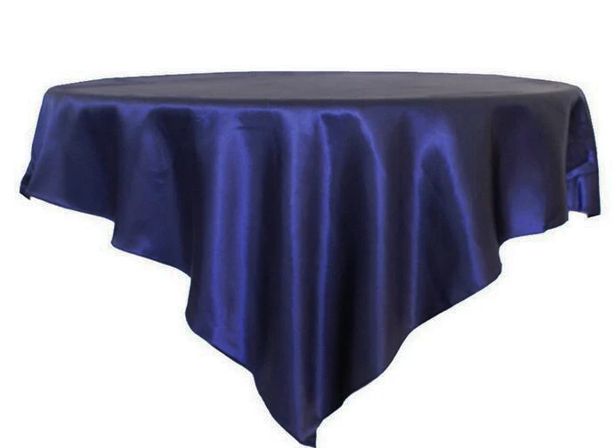 navy blue Шт. 1 шт. белый черный атлас Ткань скатерть покрытие стола для ресторана Банкетный отель элемент сервировки для свадебного стола покрытие стола украшения - Цвет: navy blue